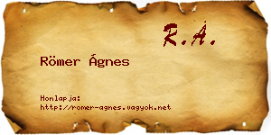 Römer Ágnes névjegykártya