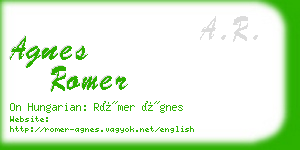 agnes romer business card